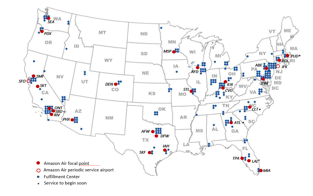 Ups Airlines Route Map Amazon Air: 2020'S Transportation Juggernaut | Newgeography.com