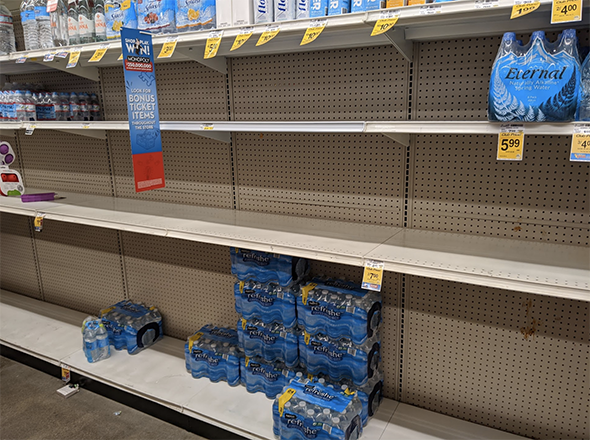 people are buying extra, so some shelves are empty